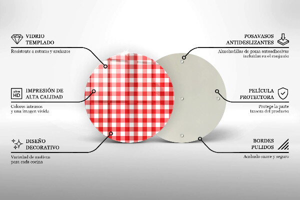 Deska kuchenna Czerwono biała krata