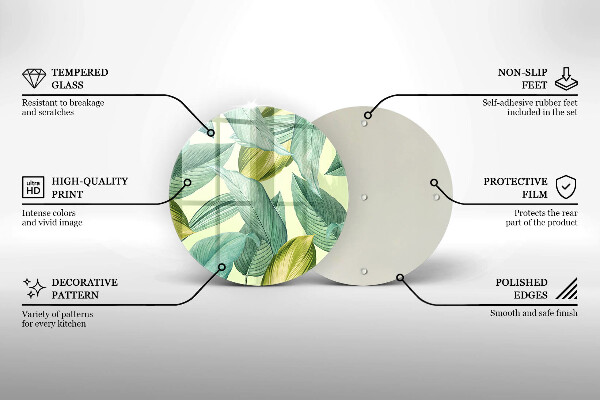 Deska kuchenna Zielone tropikalne liście