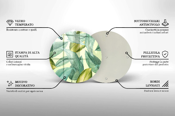Deska kuchenna Zielone tropikalne liście