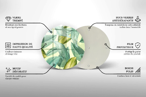 Deska kuchenna Zielone tropikalne liście