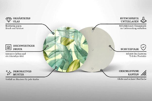 Deska kuchenna Zielone tropikalne liście