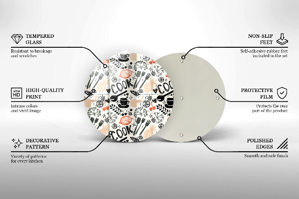 Deska kuchenna Rysunkowy motyw kuchenny