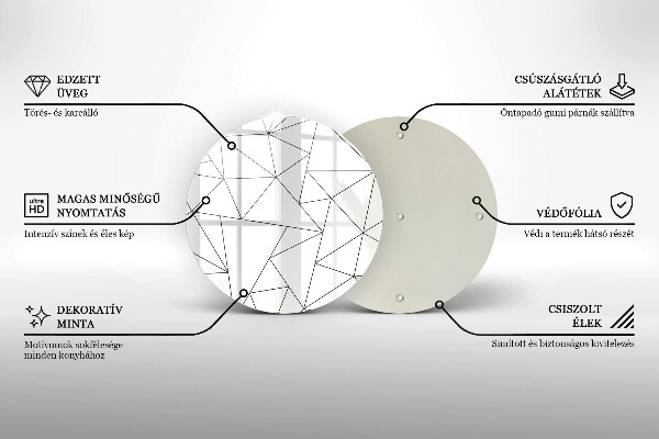 Deska kuchenna Białe trójkąty
