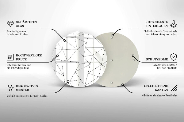 Deska kuchenna Białe trójkąty