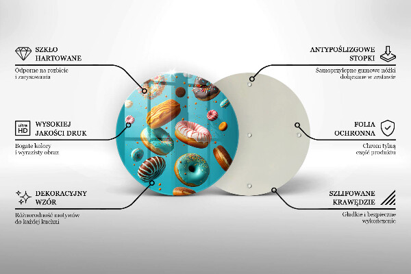 Deska kuchenna Kolorowe pączki donuty