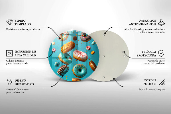 Deska kuchenna Kolorowe pączki donuty