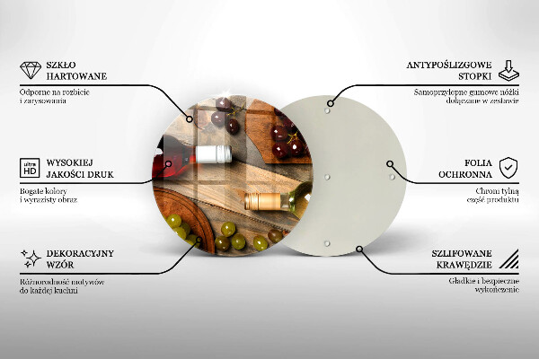 Deska kuchenna Butelki wina i winogrona