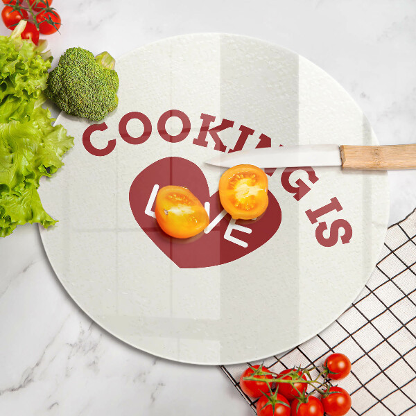 Deska kuchenna Napis Cooking is love