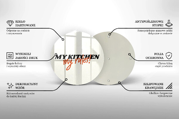 Deska kuchenna Napis My kitchen my rules