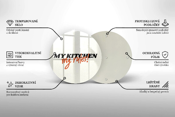 Deska kuchenna Napis My kitchen my rules