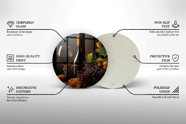 Deska kuchenna Kieliszek wina i winogrona