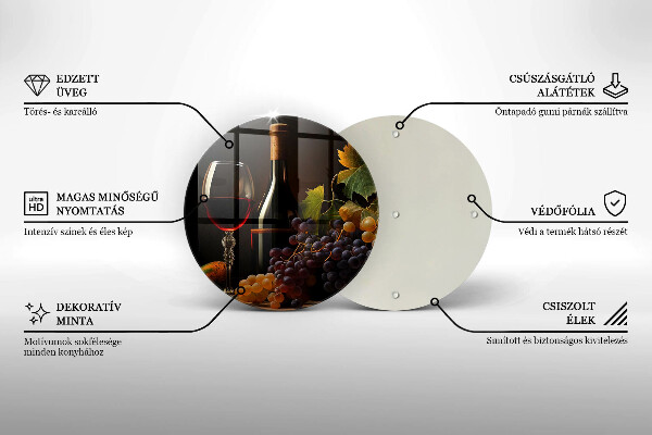 Deska kuchenna Kieliszek wina i winogrona