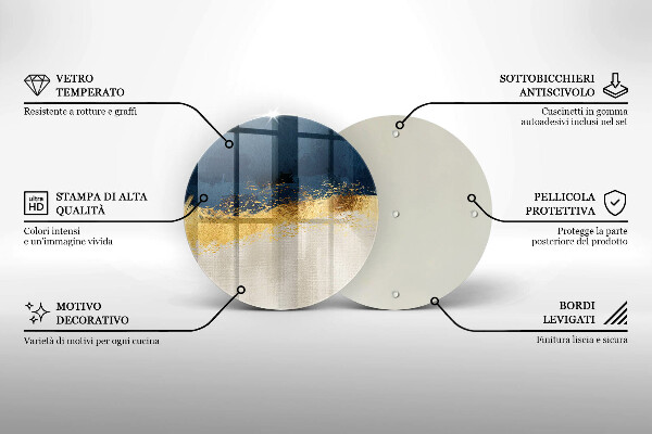 Deska kuchenna szklana Abstrakcja złoto
