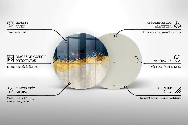 Deska kuchenna szklana Abstrakcja złoto