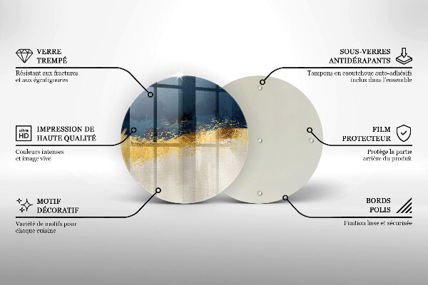 Deska kuchenna szklana Abstrakcja złoto