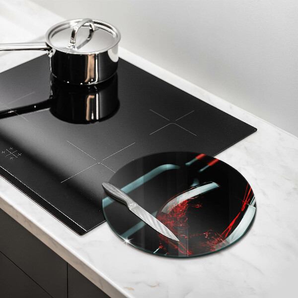 Deska kuchenna szklana Butelka wina i kieliszek