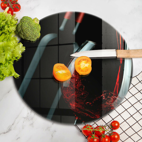 Deska kuchenna szklana Butelka wina i kieliszek