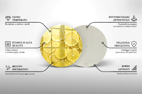 Deska kuchenna szklana Owoce cytryny