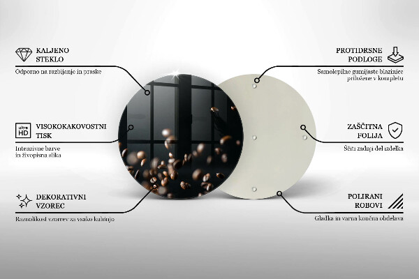 Deska kuchenna szklana Spadające ziarna kawy