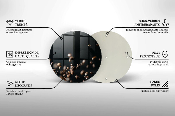 Deska kuchenna szklana Spadające ziarna kawy