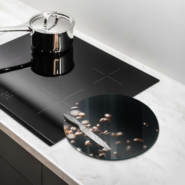 Deska kuchenna szklana Spadające ziarna kawy