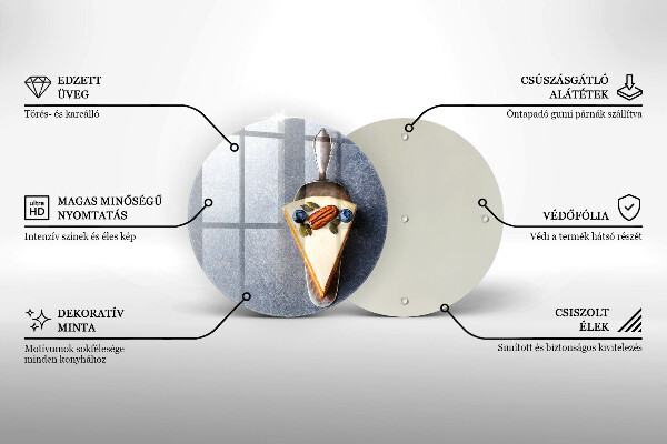 Deska kuchenna szklana Kawałek tortu