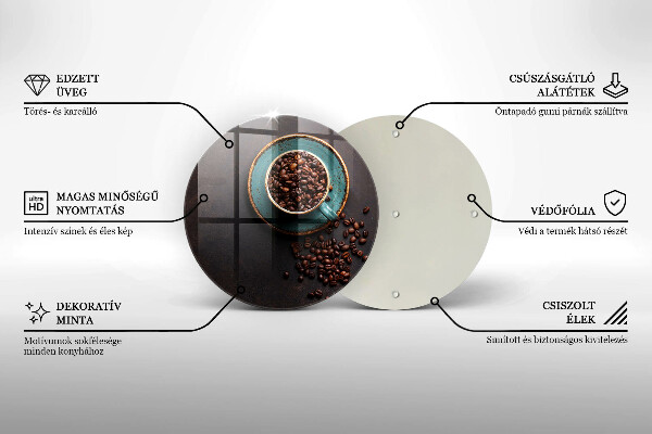 Szklana deska kuchenna Filiżanka ziarna kawy