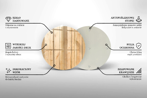 Szklana deska kuchenna Delikatne drewniane deski