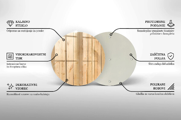 Szklana deska kuchenna Delikatne drewniane deski