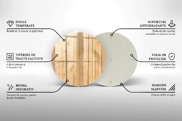 Szklana deska kuchenna Delikatne drewniane deski