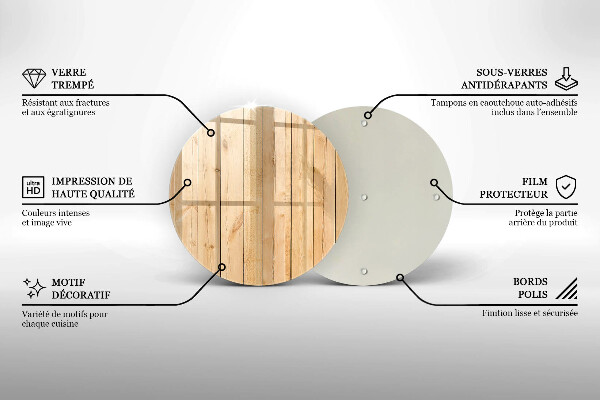 Szklana deska kuchenna Delikatne drewniane deski