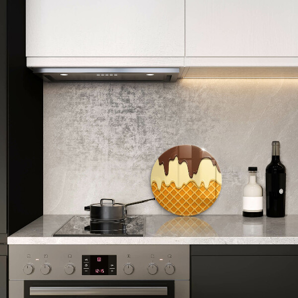 Szklana deska kuchenna Ilustracja lody rożek