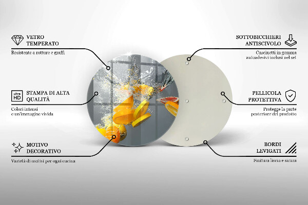 Szklana deska kuchenna Cytryny w wodzie