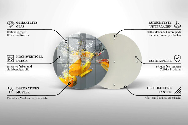 Szklana deska kuchenna Cytryny w wodzie