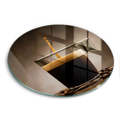 Szklana deska kuchenna Szklanka i ziarna kawy