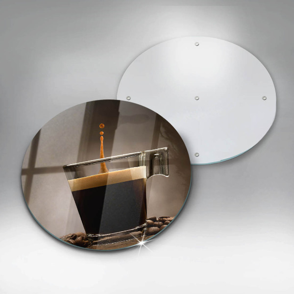 Szklana deska kuchenna Szklanka i ziarna kawy