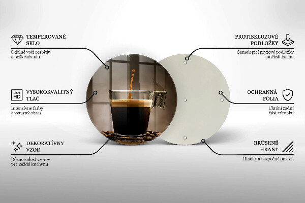 Szklana deska kuchenna Szklanka i ziarna kawy
