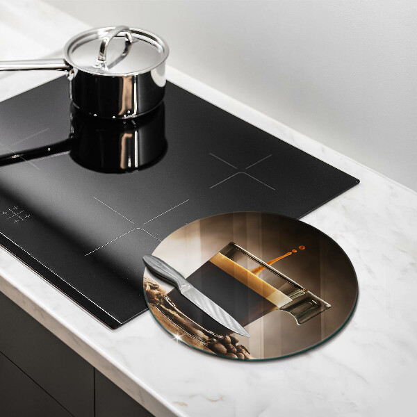 Szklana deska kuchenna Szklanka i ziarna kawy