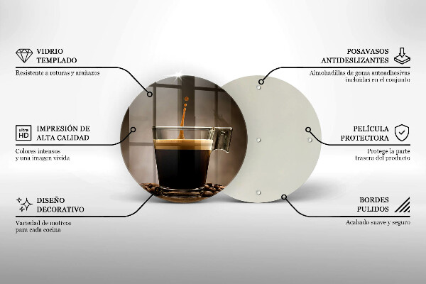Szklana deska kuchenna Szklanka i ziarna kawy