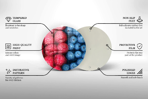 Szklana deska kuchenna Owoce maliny i borówki