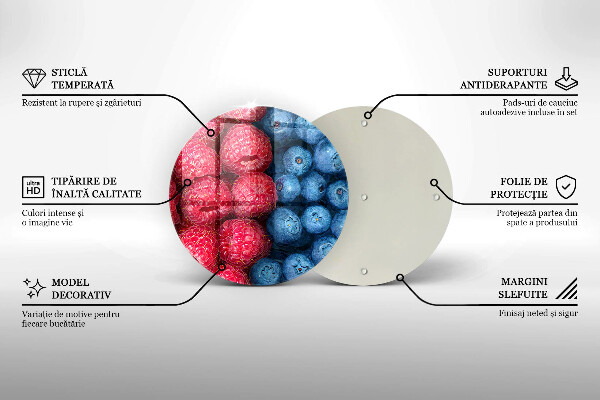 Szklana deska kuchenna Owoce maliny i borówki