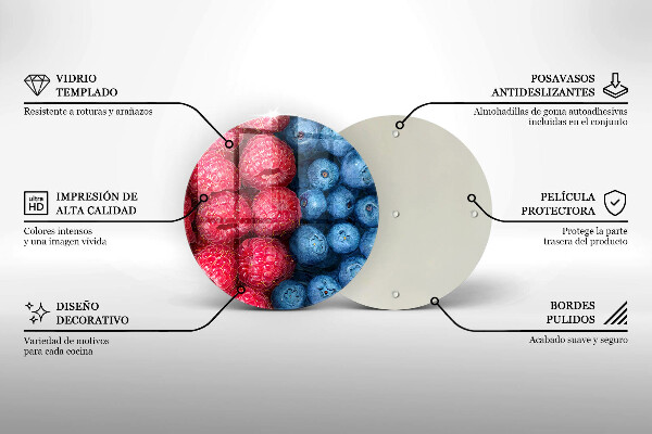 Szklana deska kuchenna Owoce maliny i borówki