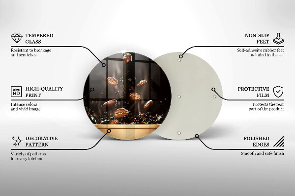 Szklana deska kuchenna Gorąca kawa ziarna