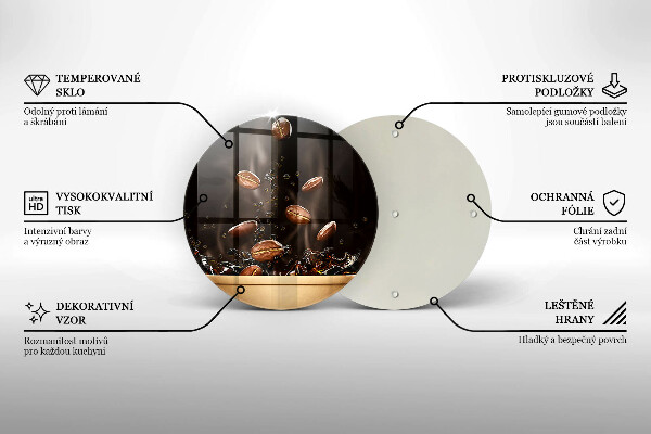 Szklana deska kuchenna Gorąca kawa ziarna