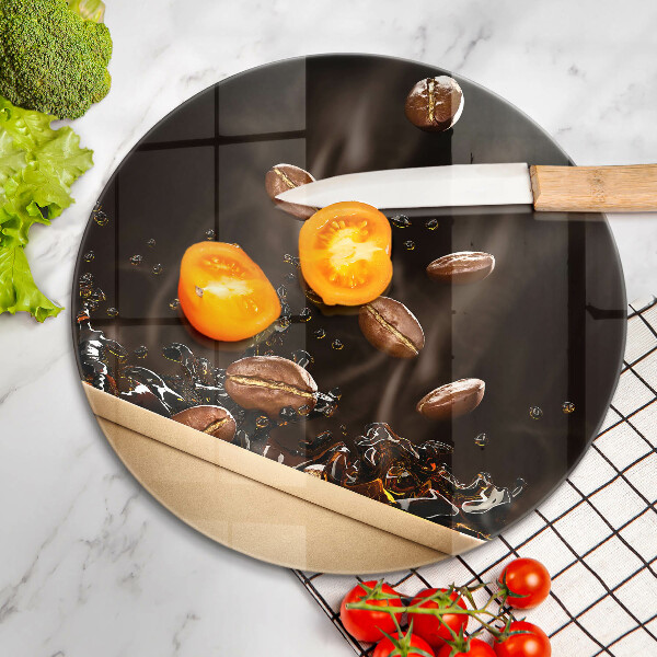 Szklana deska kuchenna Gorąca kawa ziarna