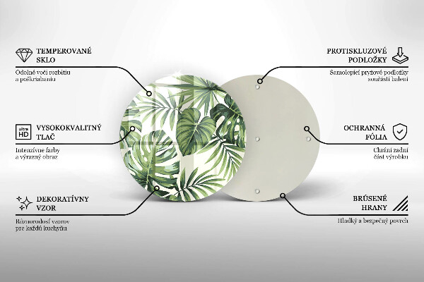 Deska kuchenna szklana Ilustracja liści monstery