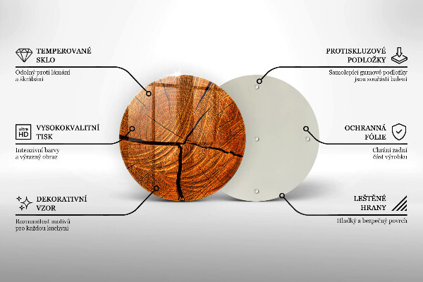 Deska kuchenna szklana Pień drewna struktura