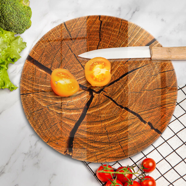 Deska kuchenna szklana Pień drewna struktura