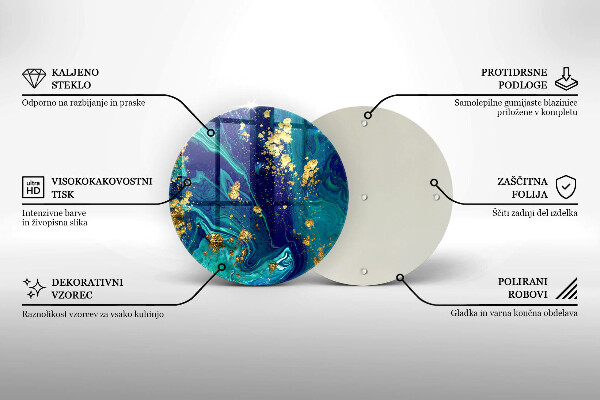 Deska kuchenna szklana Abstrakcja ze złotem