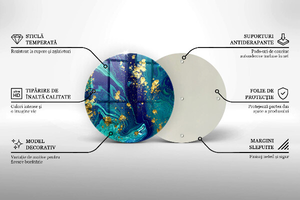 Deska kuchenna szklana Abstrakcja ze złotem